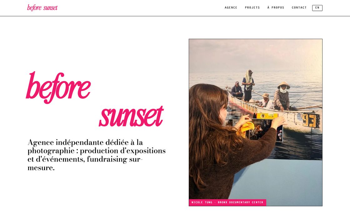 Page d'accueil du site before sunset