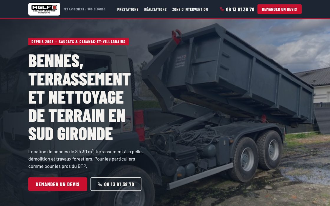 Page d'accueil du site MGLF